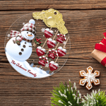 Personlig 1-14 Paw Prints Hearts Snowman Glasprydnad med namn och text Julgransdekoration Present till familj och vänner