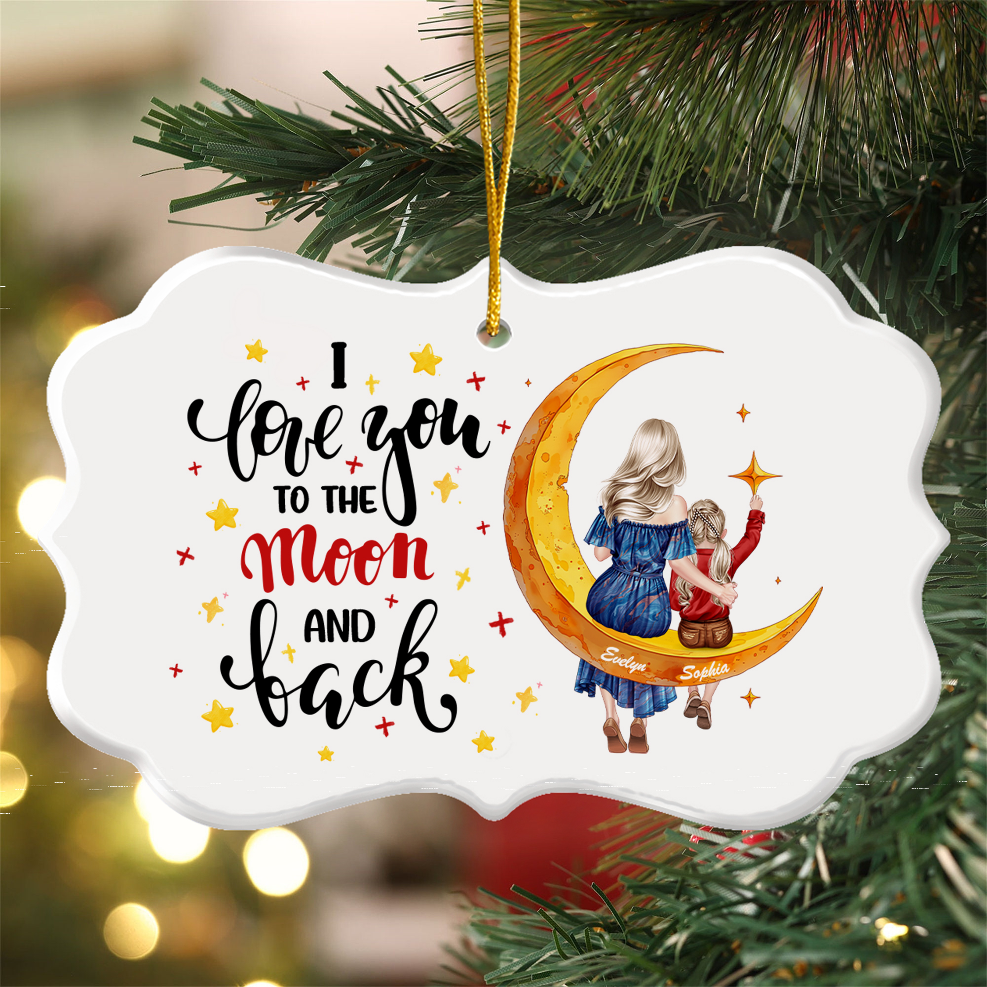 Ornement en céramique de forme irrégulière personnalisé avec nom Décoration d'intérieur Utilisation quotidienne Cadeau de Noël pour enfants Maman