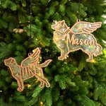 Personalized Wooden Hanging Suncatcher Ornament with Dog Name Christmas Tree Home Decor Pet Memorial Gift for Pet Lovers