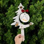 Personalized Angel Wings Cemetery Christmas Tree Memorial Grave Marker Decoration with Name and Text Christmas Gift for Honoring Deceased Family