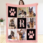Coperta personalizzata con nome e stampa delle foto di cani e gatti multicolore regalo di compleanno per amanti degli animali