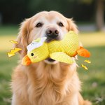 Personalized Cute Yellow Duck Soft Squeaky Plush Toy with Name for Teething Chewing Interactive Pet Supplies Birthday Anniversary Gift for Pet Lovers