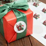 Personalized Santa Hat Initial Cartoon Character Glitter Stickers with Name Set of 2 Gift Decor Christmas Party Favors for Kids Family Friends