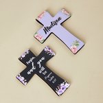 Personalized Inspirational Bible Floral Cross Magnetic Bookmark Clip with Name Daily Read Christians Christmas Gift for Bible Study Women