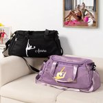 Bolsa de viaje impermeable personalizada con silueta de gimnasia y nombre regalo de cumpleaños para amantes de la gimnasia
