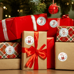 Personalised Santa Deer Waterproof Stickers Name Labels DIY Gift Decoration Christmas Festival Party Favors for Family Friends