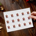 Personalized Santa Hat Initial Cartoon Character Glitter Stickers with Name Set of 2 Gift Decor Christmas Party Favors for Kids Family Friends