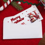 Personalisierte Weihnachten Rentier Initial Geld Halter Karte Brieftasche mit Namen und Umschlag Weihnachtsgeschenk für Familie Kinder