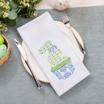Set de 2 torchons de Pâques personnalisés Chinoiserie Bunny Kitchen Tea Towel with Initial Set of 2 Easter Dishcloth Decor Housewarming Gift for Hostess Family Friend