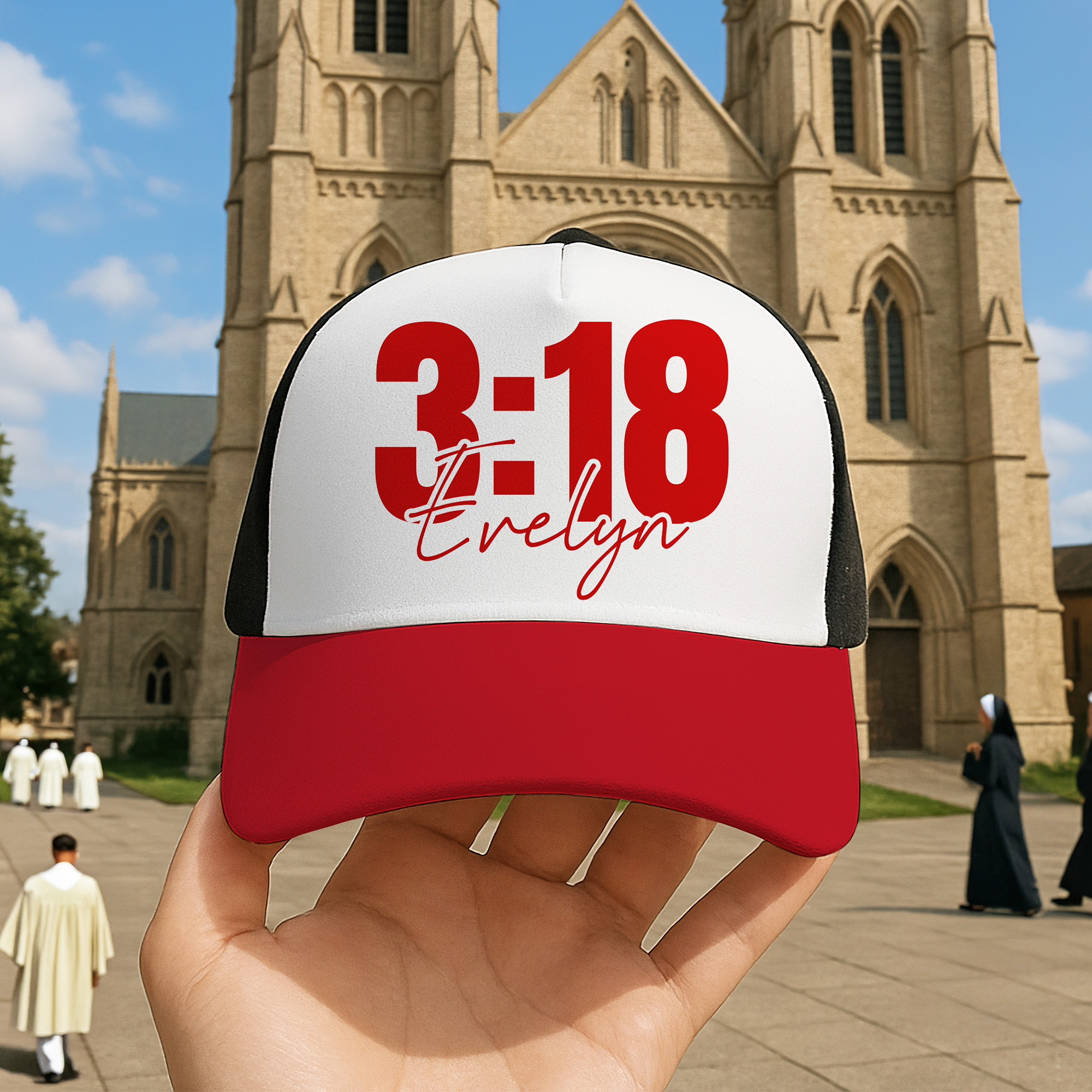 Casquette de baseball multicolore avec verset biblique personnalisé Chapeau à bandeau ajustable avec nom Journée religieuse Anniversaire Baptême Cadeau pour Chrétien