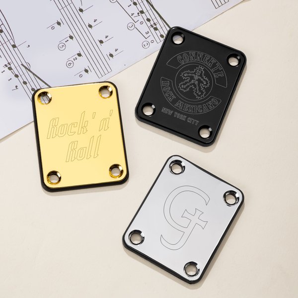 Logo gravé personnalisé Texte plaque de manche de guitare Accessoire de guitare Utilisation quotidienne Cadeau d'anniversaire pour le guitariste Constructeur de guitares