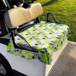 Personalized Checkerboard Cat Dog Face Photo Breathable Golf Cart Seat Cover with Name Golf Cart Accessories Birthday Gift for Pet Lovers Golfers