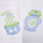 Set de 2 torchons de Pâques personnalisés Chinoiserie Bunny Kitchen Tea Towel with Initial Set of 2 Easter Dishcloth Decor Housewarming Gift for Hostess Family Friend