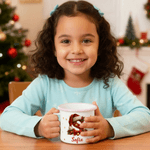 Gepersonaliseerde kerstmuts Candy Cane Holly ontwerp initiaal 12 oz multicolor emaille mok met naam kerstcadeau voor kinderen
