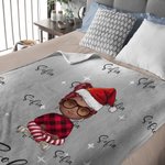 Coperta morbida personalizzata con nome e simpatico personaggio animato design della stella sfumata multicolore regalo di Natale o compleanno