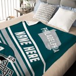 Personalized Football Helmet Pattern Soft Throw Blanket with Name and Number Home Decor Birthday Game Day Gift for Football Sports Fans Lovers