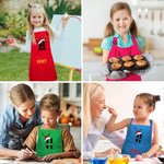 Personalized Cute Reindeer Santa Hat Initial Adjustable Kid Apron Chef Hat Set with Name Children's Day Christmas Gift for Boys Girls