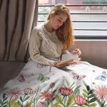 Personalized Flower Reading Nook Book Soft Throw Blanket with Name Reading Corner Daily Use Birthday Gift for Book Lovers