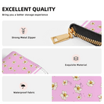 Personalized Birth Flower Cartoon Character Large PU Leather Hand Wallet with Name Multiple Compartments Birthday Bridesmaid Gift for Women