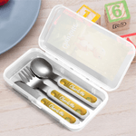 Personalized Cute Dinosaur Food-Grade Kid's Fork Spoon Knife 3 Pcs Cutlery Set with Name Daily Use Birthday Gift for Kids