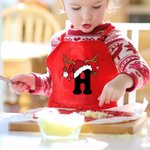 Personalized Cute Reindeer Santa Hat Initial Adjustable Kid Apron Chef Hat Set with Name Children's Day Christmas Gift for Boys Girls