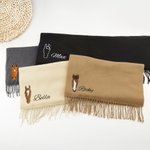 Personalizzato ricamato faccia di cavallo Silhouette morbida sciarpa calda con nome Equestre gioco giorno regalo di Natale per gli amanti del cavallo