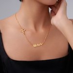 Personalised Zircon Airplane Name Necklace Dainty Jewellery Birthday Anniversary Christmas Gift for Travel Lovers Pilots Flight Attendants