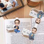 Personalized Cartoon Reading Character Magnetic Bookmark Clip with Name Reading Supplies Birthday Gift for Book Lovers Bookworms