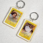 Llavero Acrílico Personalizado Ghibli Art Style Photo Poke con Descripción del Ataque y Funda Protectora Regalo de Cumpleaños Aniversario para Amigos de la Familia