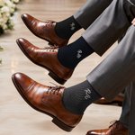 Personalized Groomsmen Embroidered Monogram Socks Wedding Day Bachelor Party Gift for Groomsmen
