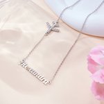 Personalised Zircon Airplane Name Necklace Dainty Jewellery Birthday Anniversary Christmas Gift for Travel Lovers Pilots Flight Attendants