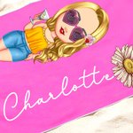 Personalized Multicolor Birth Flower Cartoon Women Girl Soft Quick Dry Beach Towel with Name Vacation Beach Accessories Gift for Friend