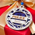 Personalised First Responder Police Firefighter Dispatcher Sheriff Ornament with Name Home Decor Christmas Gift for First Aid Practitioners Volunteers