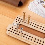 Personalized Retro Leather Magnetic Cribbage Travel Set with Text Pegs and Playing Cards Travel Game Night Christmas Gift for Cribbage Lovers