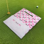Personalized Checkerboard Cat Dog Face Photo Breathable Golf Cart Seat Cover with Name Golf Cart Accessories Birthday Gift for Pet Lovers Golfers