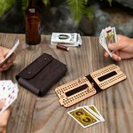 Personalized Retro Leather Magnetic Cribbage Travel Set with Text Pegs and Playing Cards Travel Game Night Christmas Gift for Cribbage Lovers