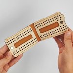 Personalized Retro Leather Magnetic Cribbage Travel Set with Text Pegs and Playing Cards Travel Game Night Christmas Gift for Cribbage Lovers