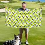 Personalized Checkerboard Cat Dog Face Photo Breathable Golf Cart Seat Cover with Name Golf Cart Accessories Birthday Gift for Pet Lovers Golfers