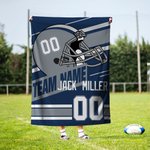 Personalized Football Helmet Pattern Soft Throw Blanket with Name and Number Home Decor Birthday Game Day Gift for Football Sports Fans Lovers