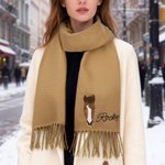 Personalizzato ricamato faccia di cavallo Silhouette morbida sciarpa calda con nome Equestre gioco giorno regalo di Natale per gli amanti del cavallo