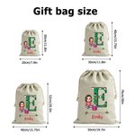 Personlig julklappspåse med söt tecknad karaktär och dragsko med initialer och namn Julklapp till barnfamilj