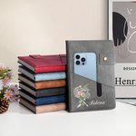 Personalized Multicolor Birth Flower Bouquet PU Leather A5 Notebook with Name and Front Pocket Daily Use Christmas Gift for Office Workers Family