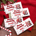 Personalisierte Weihnachten Rentier Initial Geld Halter Karte Brieftasche mit Namen und Umschlag Weihnachtsgeschenk für Familie Kinder