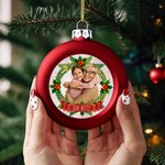 Personalized Christmas Wreath Photo Christmas Ball Ornament with Name Home Tree Decor Christmas Gift for Family Friend Pet Owners