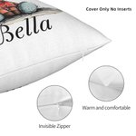 Gepersonaliseerd Schattig Rendier Kerstboom Zacht Kussenovertrek met Naam Home Decor Kerst Verjaardagscadeau voor Familie Vrienden