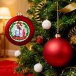 Personalized Christmas Wreath Photo Christmas Ball Ornament with Name Home Tree Decor Christmas Gift for Family Friend Pet Owners