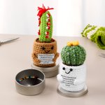 Personalised Crochet Emotional Support Cactus Name Pin Cushion with Magnetic Storage Box Sewing Supplies Gift for Quilting Sewing Enthusiasts