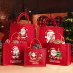 Borsa tote in iuta personalizzata con nome e design Babbo Natale regalo di Natale per famiglia e amici