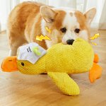 Personalized Cute Yellow Duck Soft Squeaky Plush Toy with Name for Teething Chewing Interactive Pet Supplies Birthday Anniversary Gift for Pet Lovers