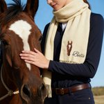 Personalizzato ricamato faccia di cavallo Silhouette morbida sciarpa calda con nome Equestre gioco giorno regalo di Natale per gli amanti del cavallo